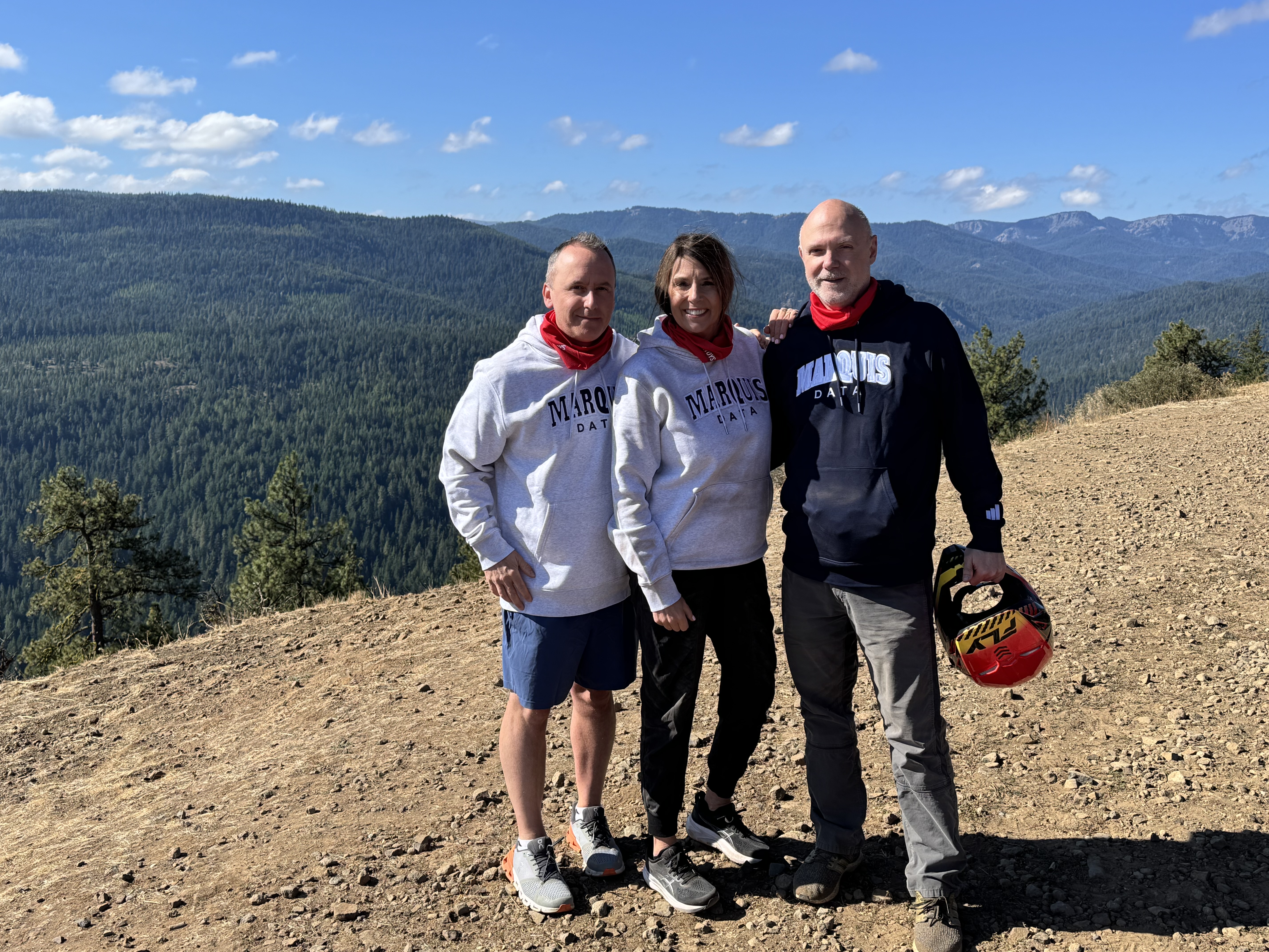 Paul, Chris, and Sarah, Marquis Data team off-site in the Pacific Northwest