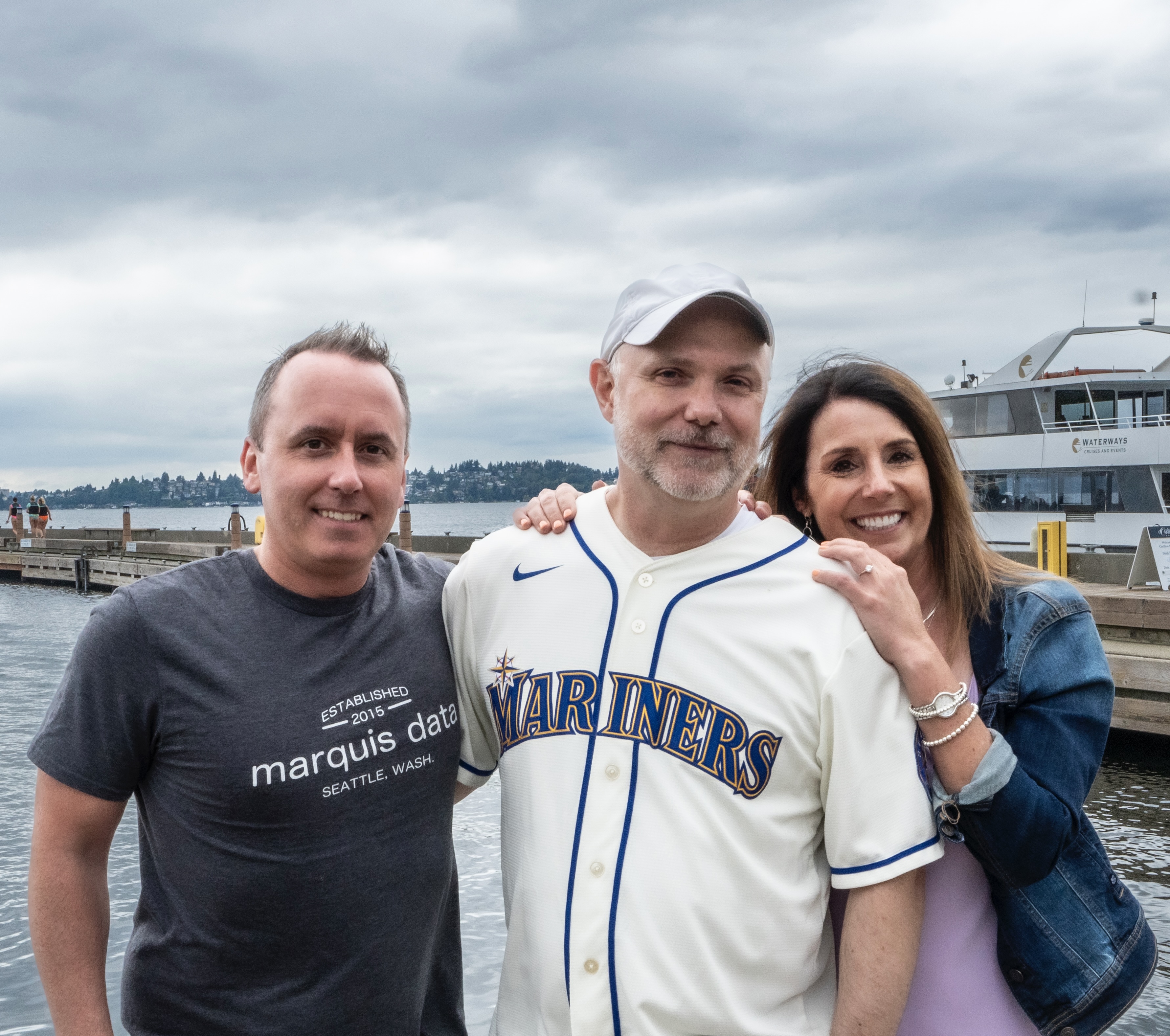 Paul, Chris, and Sarah at the Seattle waterfront